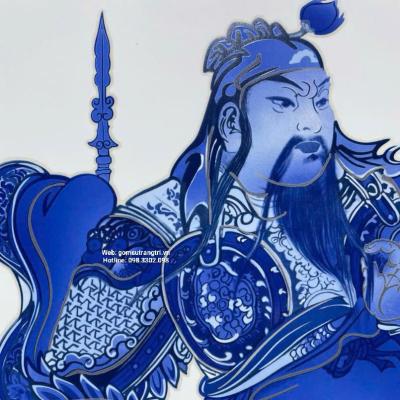TRANH SỨ KHUNG GỖ – TÍCH QUAN CÔNG MEN CHÀM